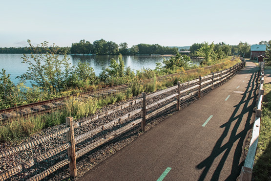 bike path next to railroad
