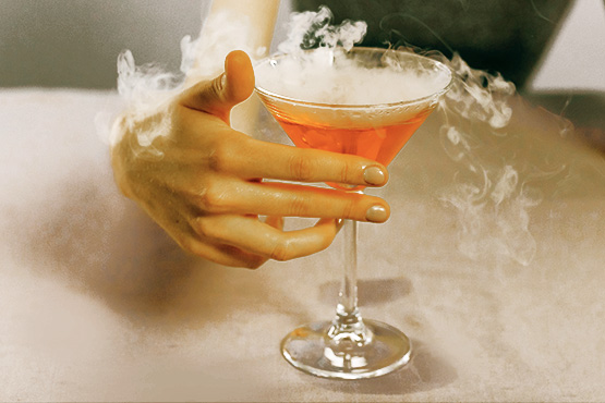 Orange Smoking Halloween Cocktail